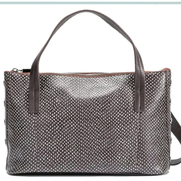 Hammitt expresso reserve handbag detachable strap Zip Top Leather Brown Purse - Picture 3 of 13